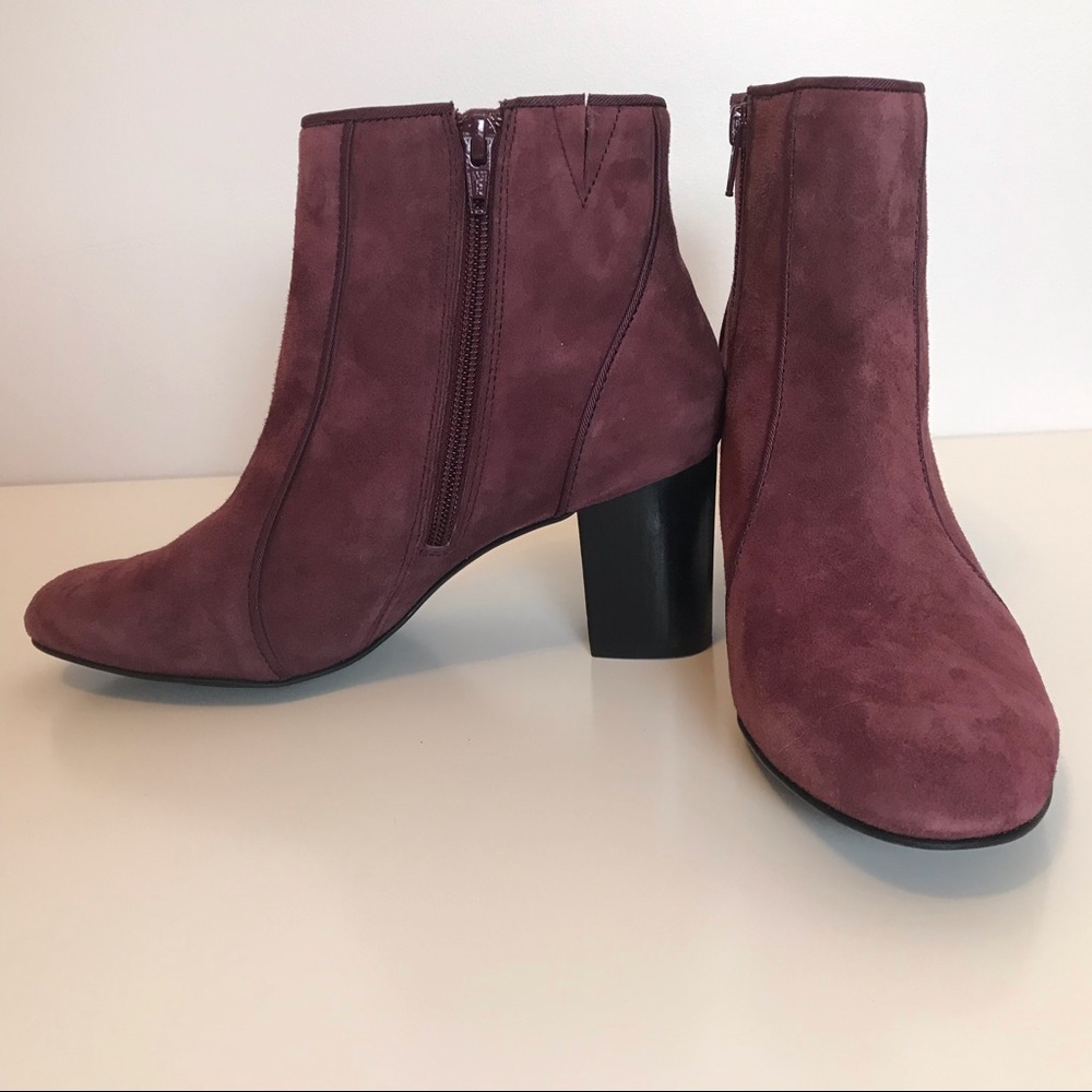 Hush Puppies purple suede heeled booties
